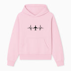 Airplane and Heartbeat Graphic Art Print - Aviation Lover Wall Decor for Travelers and Pilots - Hoodie 1758254646234.jpg