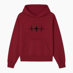 Airplane and Heartbeat Graphic Art Print - Aviation Lover Wall Decor for Travelers and Pilots - Hoodie 1758254646374.jpg