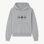 Airplane and Heartbeat Graphic Art Print - Aviation Lover Wall Decor for Travelers and Pilots - Hoodie 1758254646986.jpg