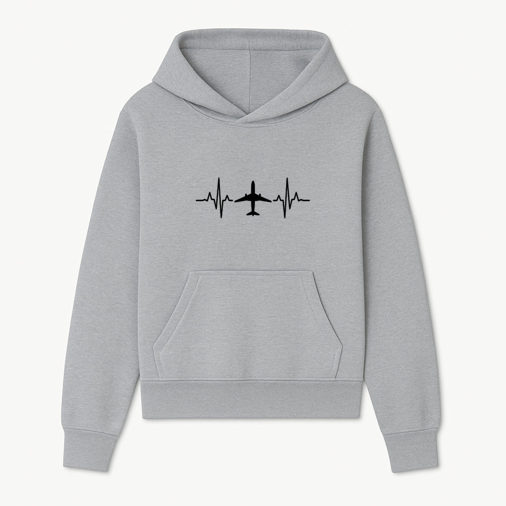 Airplane and Heartbeat Graphic Art Print - Aviation Lover Wall Decor for Travelers and Pilots - Hoodie 1758254646986.jpg