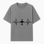 Airplane and Heartbeat Graphic Art Print - Aviation Lover Wall Decor for Travelers and Pilots - T-shirt 1758254649265.jpg