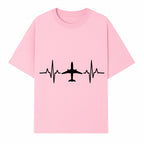 Airplane and Heartbeat Graphic Art Print - Aviation Lover Wall Decor for Travelers and Pilots - T-shirt 1758254649604.jpg