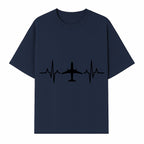 Airplane and Heartbeat Graphic Art Print - Aviation Lover Wall Decor for Travelers and Pilots - T-shirt 1758254649902.jpg