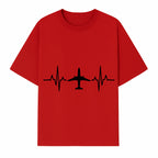 Airplane and Heartbeat Graphic Art Print - Aviation Lover Wall Decor for Travelers and Pilots - T-shirt 1758254650086.jpg