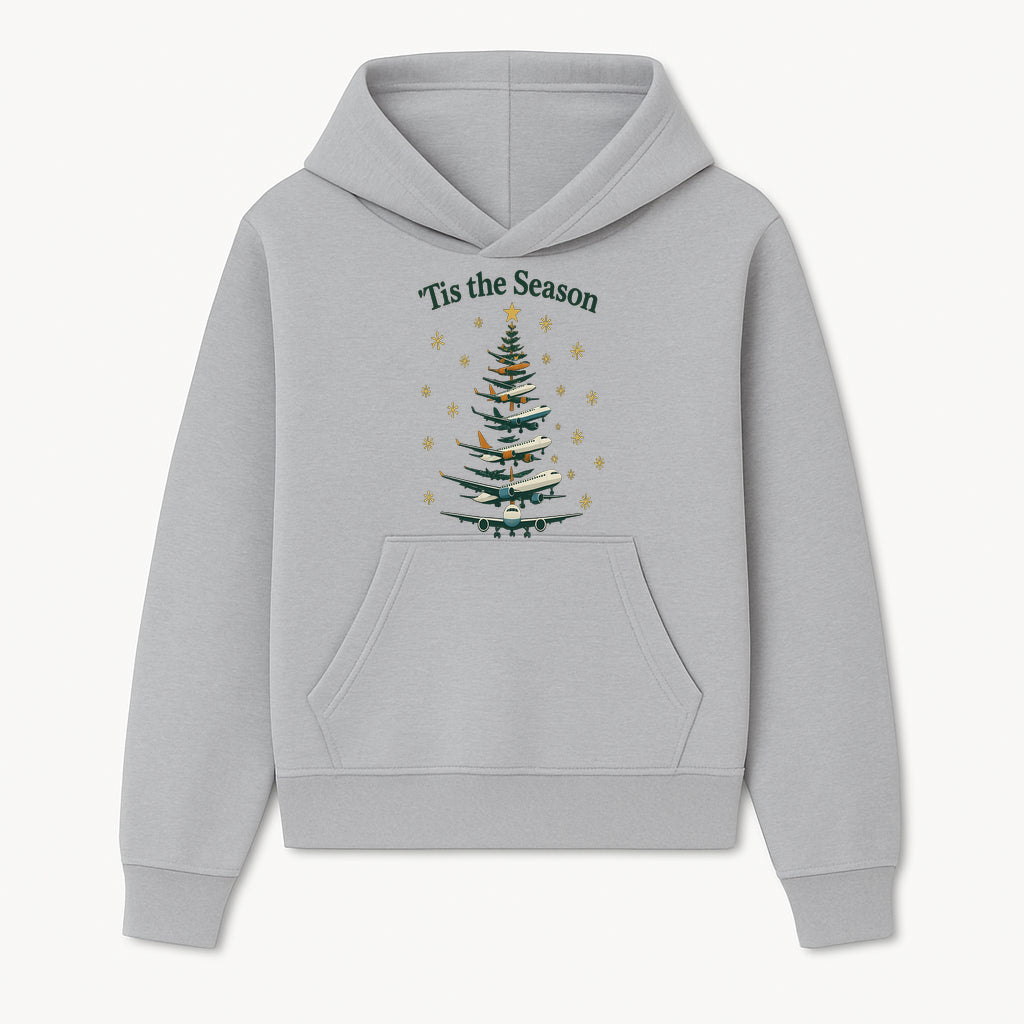 'Tis the Season Airplane Christmas Tree Graphic Tee - Holiday Travel Shirt for Pilots and Aviation Enthusiasts - Hoodie 1758254650445.jpg