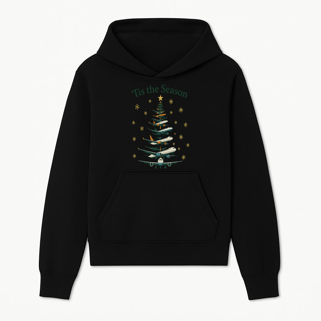 'Tis the Season Airplane Christmas Tree Graphic Tee - Holiday Travel Shirt for Pilots and Aviation Enthusiasts - Hoodie 1758254650643.jpg
