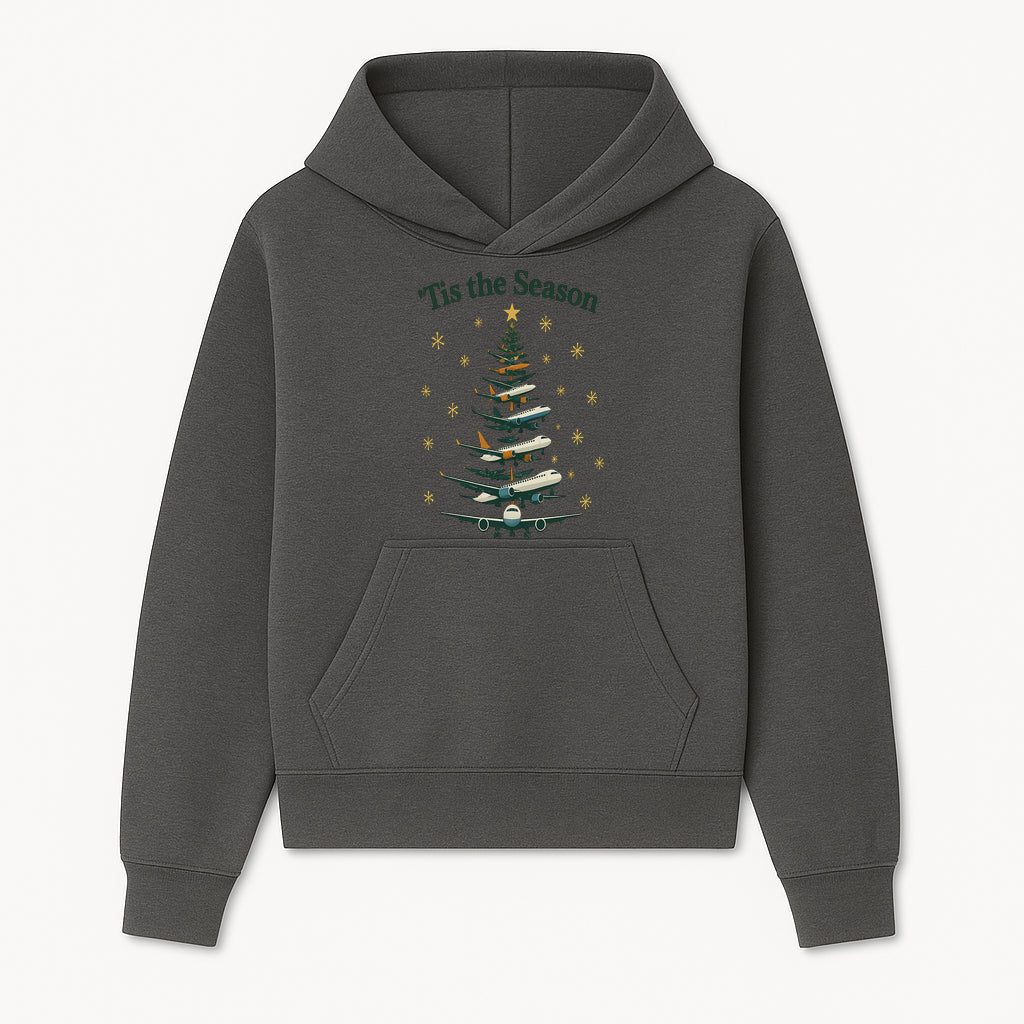 'Tis the Season Airplane Christmas Tree Graphic Tee - Holiday Travel Shirt for Pilots and Aviation Enthusiasts - Hoodie 1758254650801.jpg
