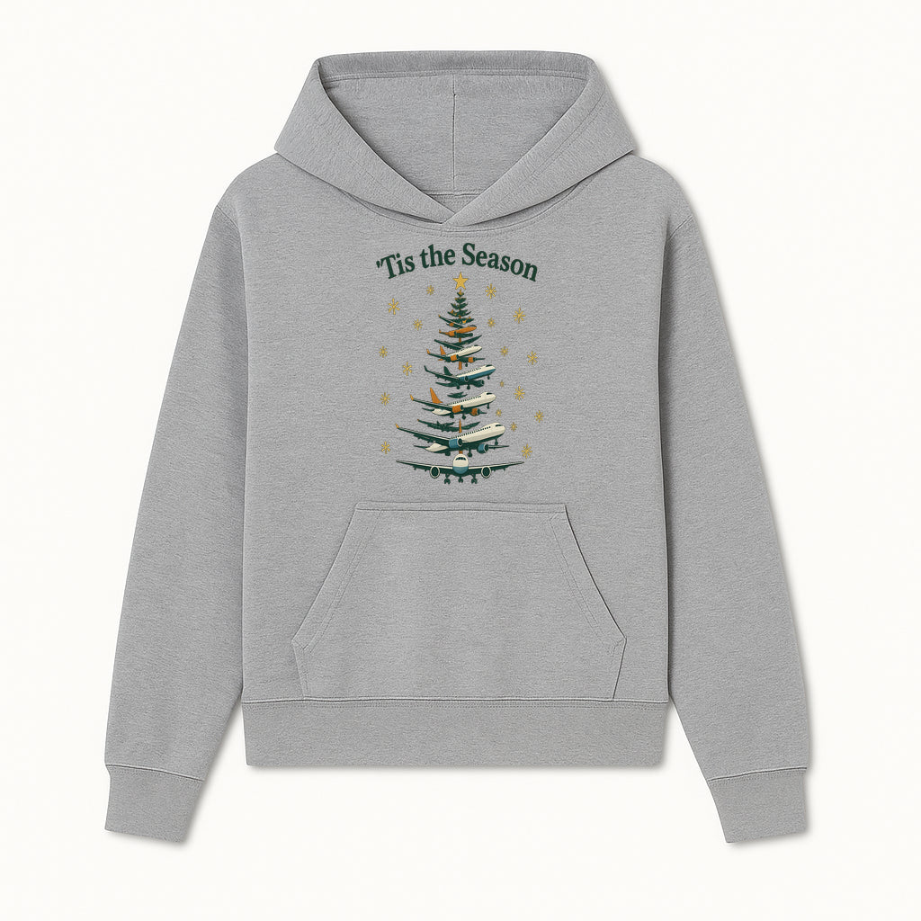 'Tis the Season Airplane Christmas Tree Graphic Tee - Holiday Travel Shirt for Pilots and Aviation Enthusiasts - Hoodie 1758254651119.jpg