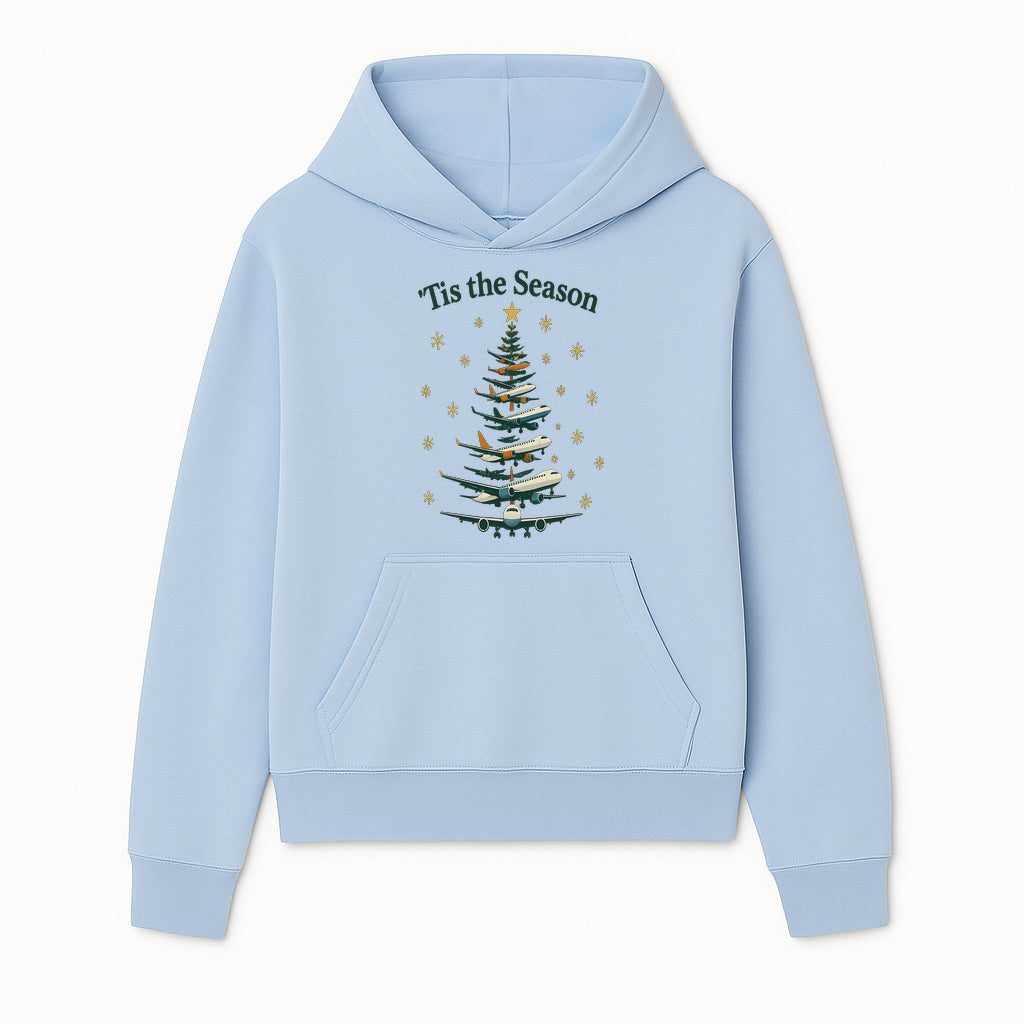 'Tis the Season Airplane Christmas Tree Graphic Tee - Holiday Travel Shirt for Pilots and Aviation Enthusiasts - Hoodie 1758254651265.jpg