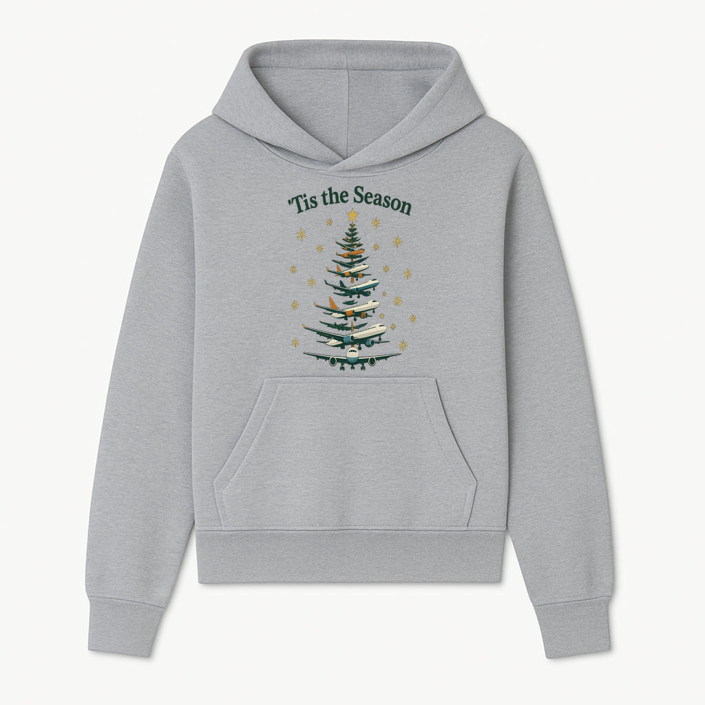 'Tis the Season Airplane Christmas Tree Graphic Tee - Holiday Travel Shirt for Pilots and Aviation Enthusiasts - Hoodie 1758254652080.jpg