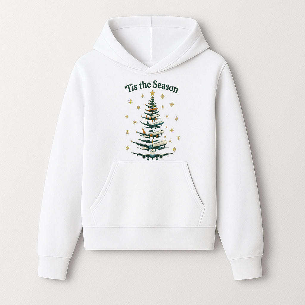 'Tis the Season Airplane Christmas Tree Graphic Tee - Holiday Travel Shirt for Pilots and Aviation Enthusiasts - Hoodie 1758254652203.jpg