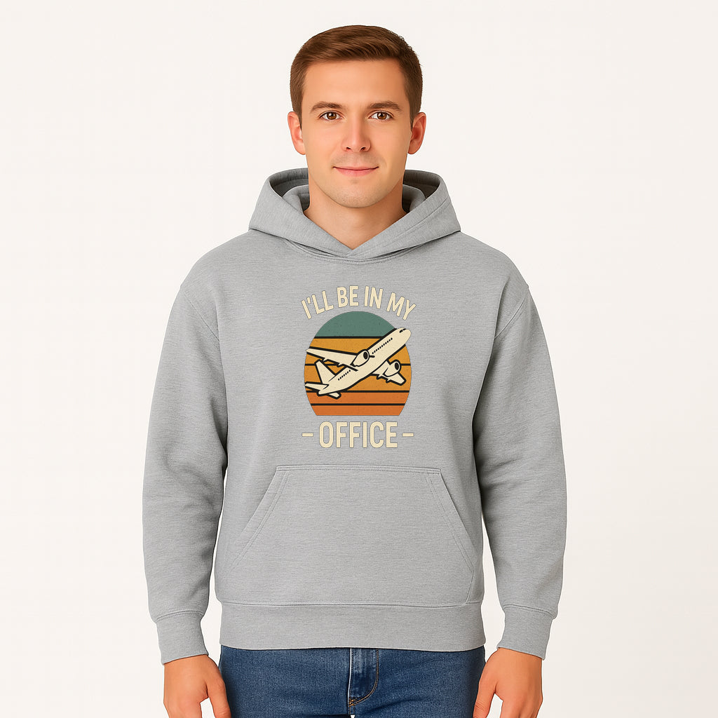 Airplane Office Humor T-Shirt - I'll Be In My Office - Travel Lover Gift - Retro Vintage Air Travel Design - Funny Work Tee - Hoodie 1758254667612.jpg