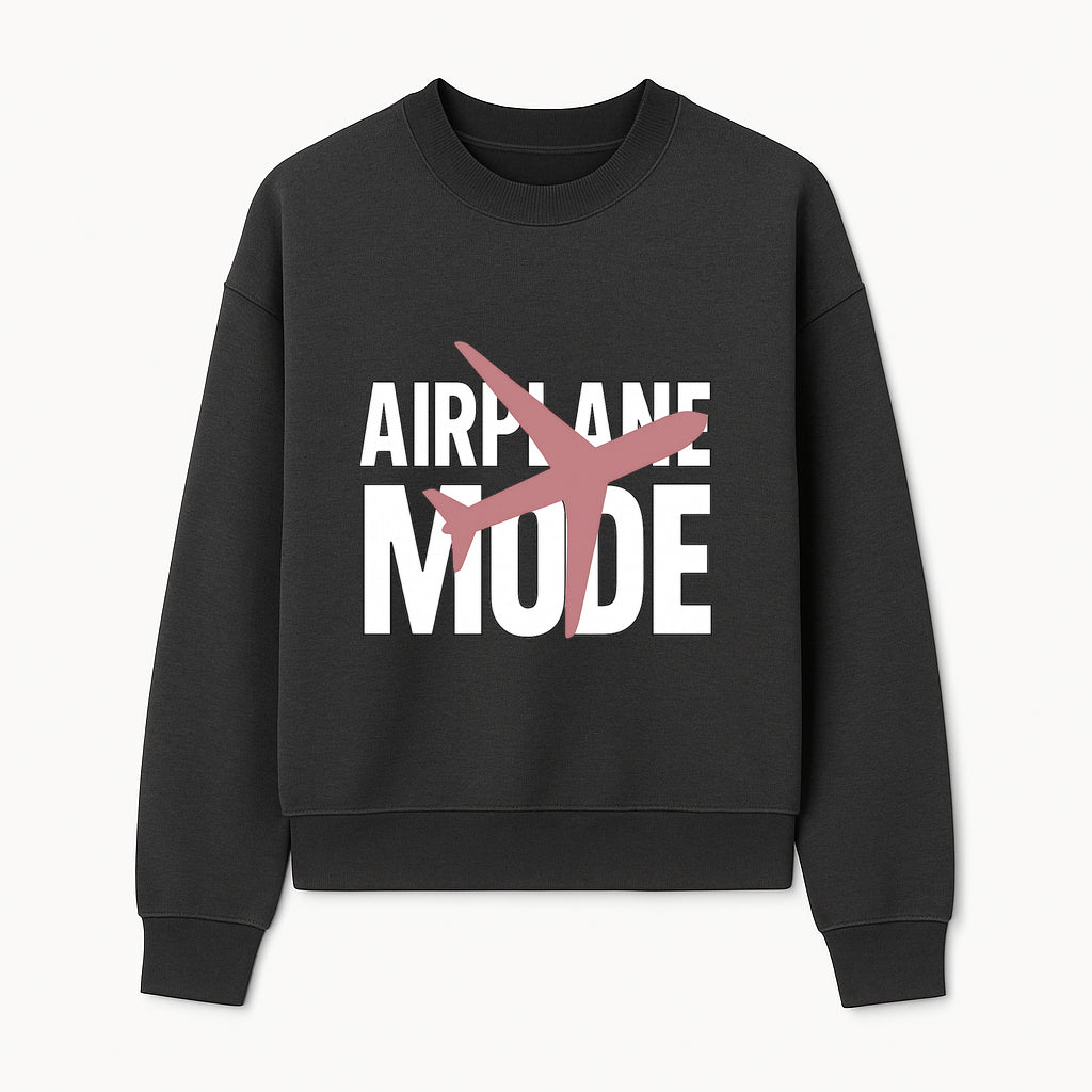 Airplane Mode Graphic Tee, Travel Lover Shirt, Casual Wear, Unique Gift for Travelers, Plane Design, Fun Travel Apparel - Sweatshirt 1758254667738.jpg