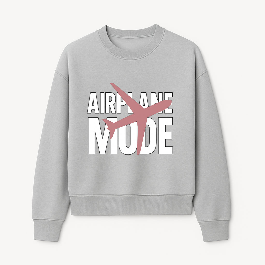 Airplane Mode Graphic Tee, Travel Lover Shirt, Casual Wear, Unique Gift for Travelers, Plane Design, Fun Travel Apparel - Sweatshirt 1758254668057.jpg