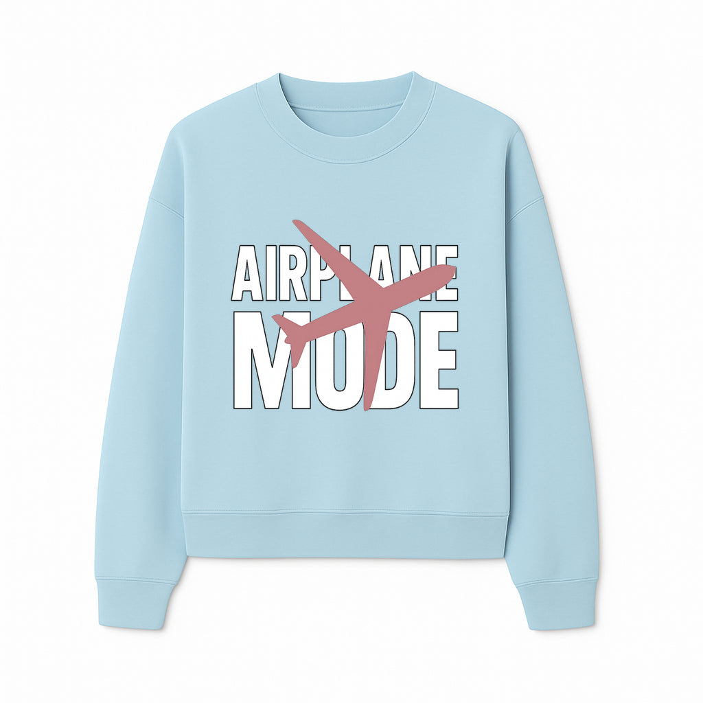 Airplane Mode Graphic Tee, Travel Lover Shirt, Casual Wear, Unique Gift for Travelers, Plane Design, Fun Travel Apparel - Sweatshirt 1758254668201.jpg