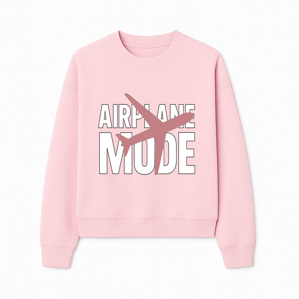 Airplane Mode Graphic Tee, Travel Lover Shirt, Casual Wear, Unique Gift for Travelers, Plane Design, Fun Travel Apparel - Sweatshirt 1758254668367.jpg