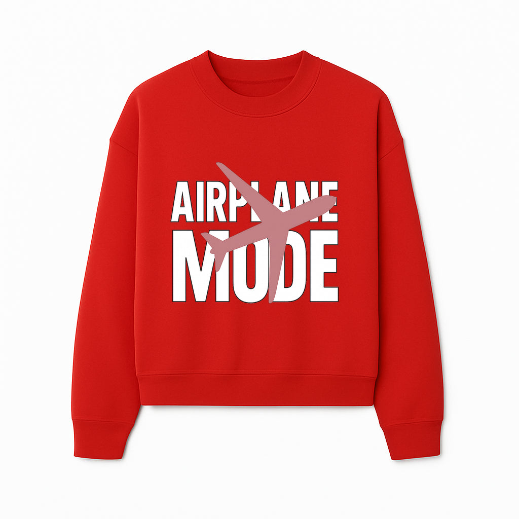 Airplane Mode Graphic Tee, Travel Lover Shirt, Casual Wear, Unique Gift for Travelers, Plane Design, Fun Travel Apparel - Sweatshirt 1758254668868.jpg