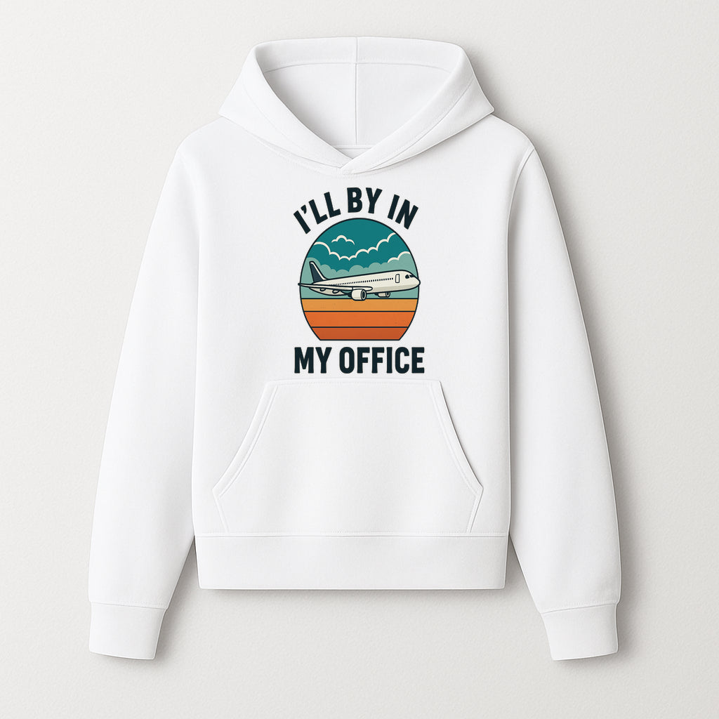 Airplane Graphic Tee - I'll Be In My Office Travel Shirt for Adventure Lovers, Aviation Enthusiasts, Gift Idea for Travelers - Hoodie 1758254671886.jpg