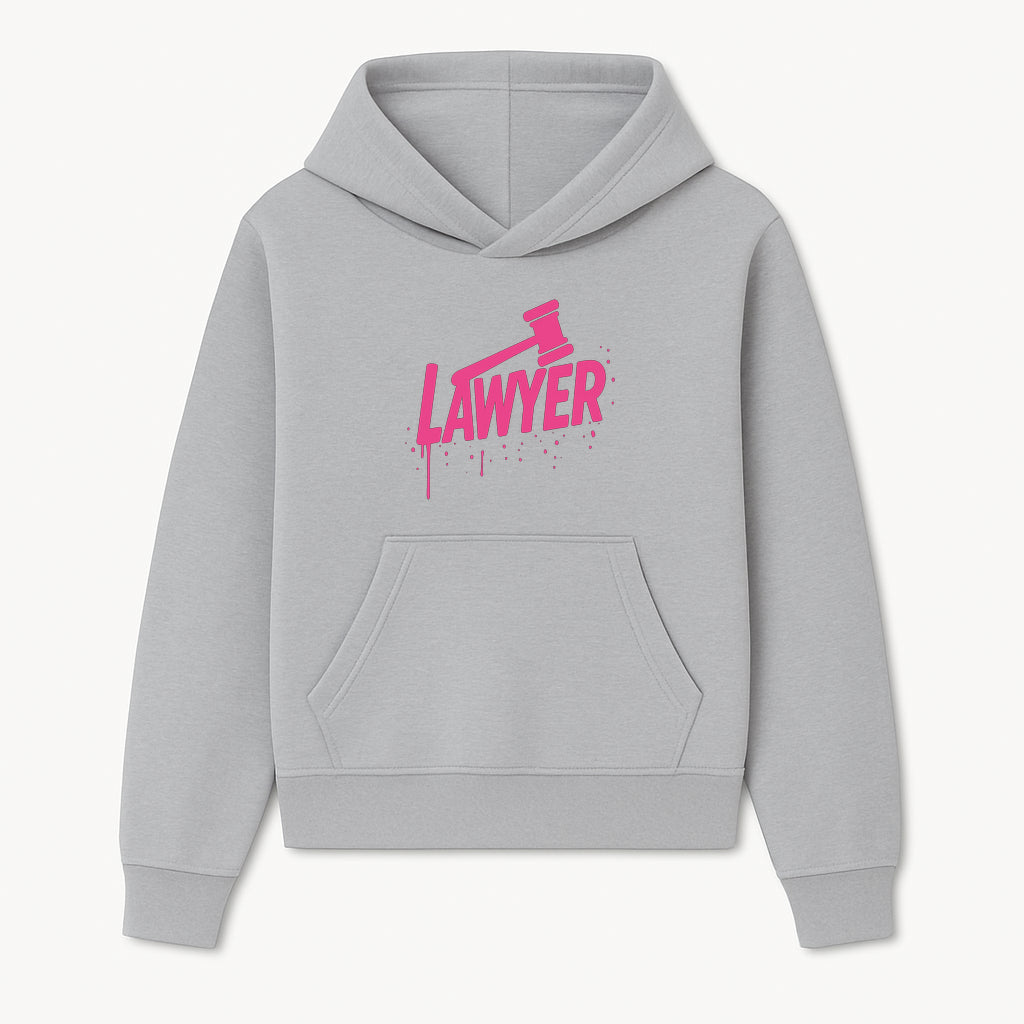 Bold Pink Lawyer Sign with Gavel Graphic for Legal Office or Law Firm Decor, Modern Studio Wall Art, Gift for Attorneys and Lawyers - Hoodie 1758263724042.jpg