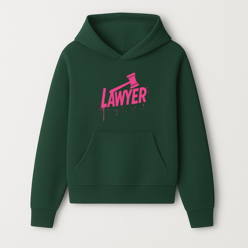 Bold Pink Lawyer Sign with Gavel Graphic for Legal Office or Law Firm Decor, Modern Studio Wall Art, Gift for Attorneys and Lawyers - Hoodie 1758263724481.jpg