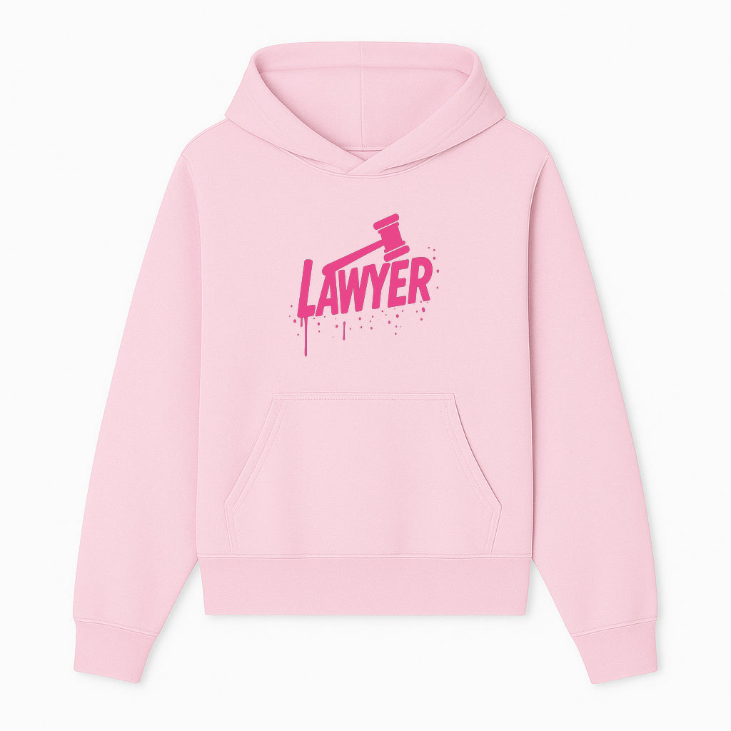 Bold Pink Lawyer Sign with Gavel Graphic for Legal Office or Law Firm Decor, Modern Studio Wall Art, Gift for Attorneys and Lawyers - Hoodie 1758263724932.jpg