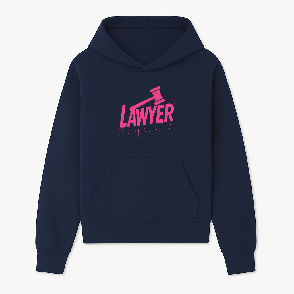 Bold Pink Lawyer Sign with Gavel Graphic for Legal Office or Law Firm Decor, Modern Studio Wall Art, Gift for Attorneys and Lawyers - Hoodie 1758263725207.jpg