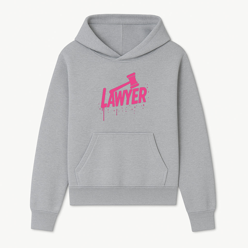 Bold Pink Lawyer Sign with Gavel Graphic for Legal Office or Law Firm Decor, Modern Studio Wall Art, Gift for Attorneys and Lawyers - Hoodie 1758263725501.jpg