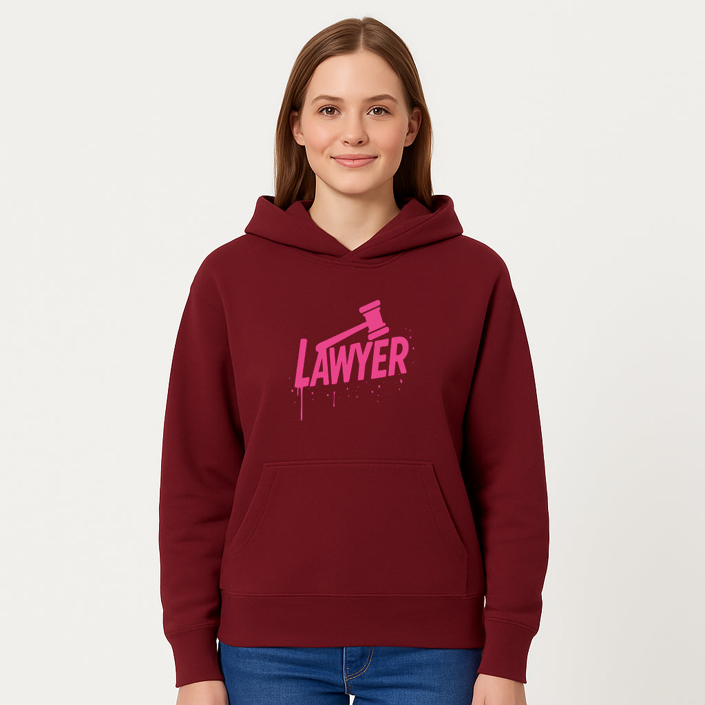 Bold Pink Lawyer Sign with Gavel Graphic for Legal Office or Law Firm Decor, Modern Studio Wall Art, Gift for Attorneys and Lawyers - Hoodie 1758263727000.jpg