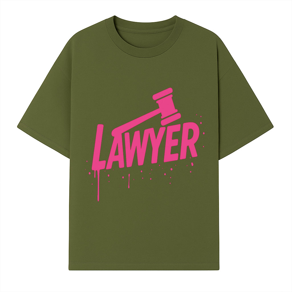 Bold Pink Lawyer Sign with Gavel Graphic for Legal Office or Law Firm Decor, Modern Studio Wall Art, Gift for Attorneys and Lawyers - T-shirt 1758263727660.jpg
