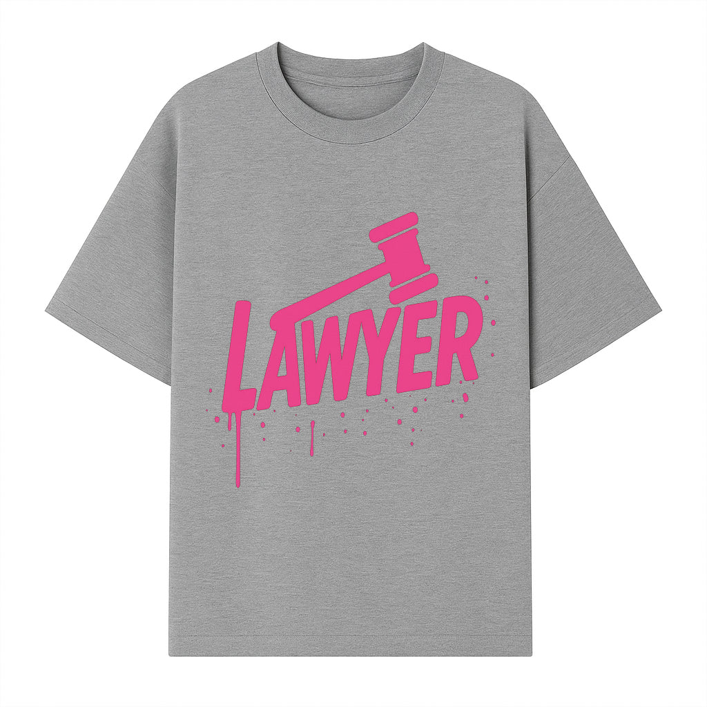 Bold Pink Lawyer Sign with Gavel Graphic for Legal Office or Law Firm Decor, Modern Studio Wall Art, Gift for Attorneys and Lawyers - T-shirt 1758263728767.jpg