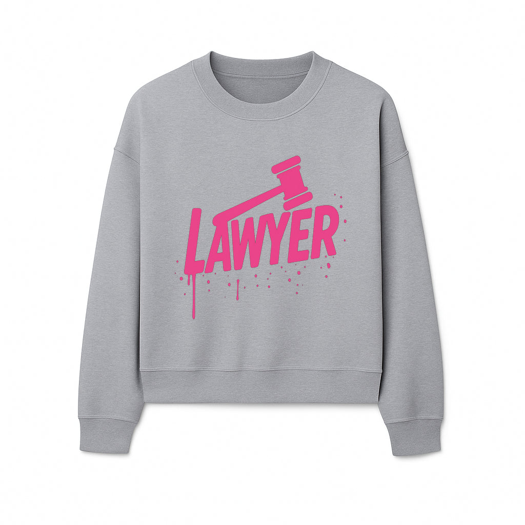 Bold Pink Lawyer Sign with Gavel Graphic for Legal Office or Law Firm Decor, Modern Studio Wall Art, Gift for Attorneys and Lawyers - Sweatshirt 1758263731917.jpg