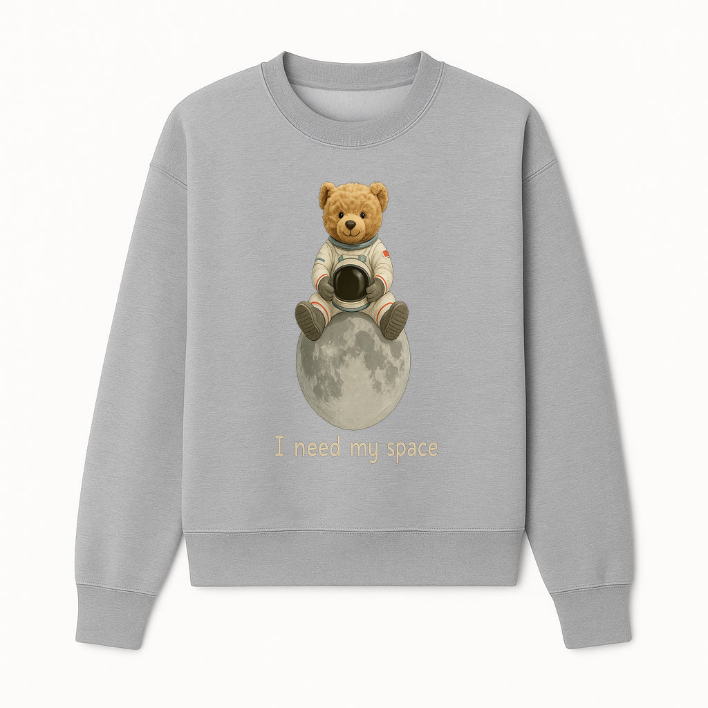 Astronaut Bear Wall Art - I Need My Space - Cute Moon Decor for Kids' Room, Nursery, or Playroom - Adorable Space-Themed Print - Sweatshirt 1758273087019.jpg