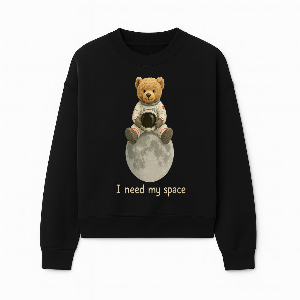 Astronaut Bear Wall Art - I Need My Space - Cute Moon Decor for Kids' Room, Nursery, or Playroom - Adorable Space-Themed Print - Sweatshirt 1758273087186.jpg