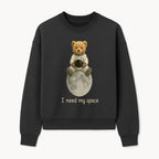 Astronaut Bear Wall Art - I Need My Space - Cute Moon Decor for Kids' Room, Nursery, or Playroom - Adorable Space-Themed Print - Sweatshirt 1758273087343.jpg