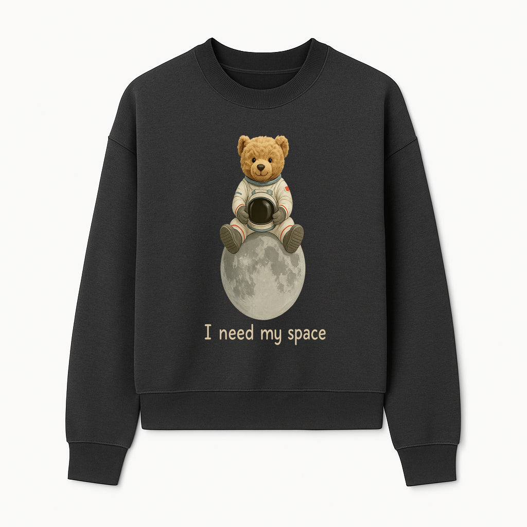 Astronaut Bear Wall Art - I Need My Space - Cute Moon Decor for Kids' Room, Nursery, or Playroom - Adorable Space-Themed Print - Sweatshirt 1758273087343.jpg