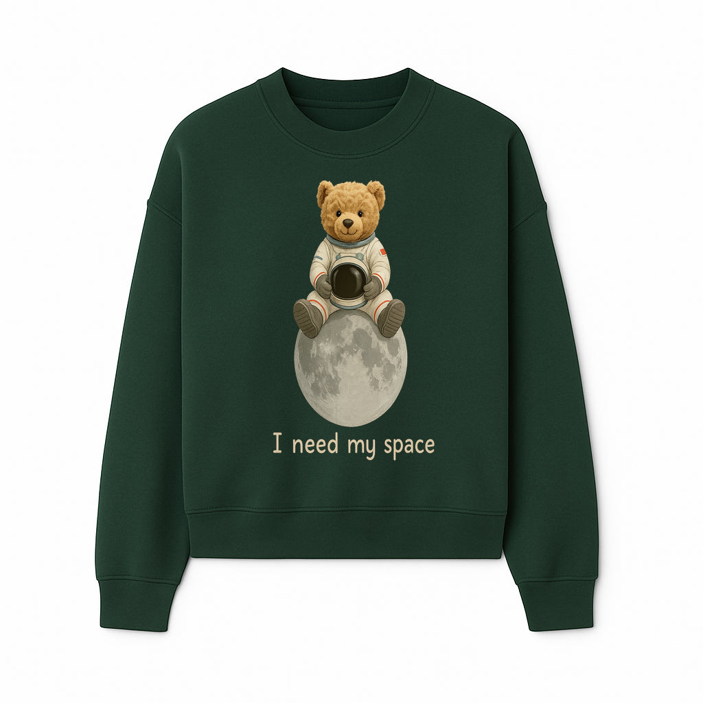 Astronaut Bear Wall Art - I Need My Space - Cute Moon Decor for Kids' Room, Nursery, or Playroom - Adorable Space-Themed Print - Sweatshirt 1758273087486.jpg