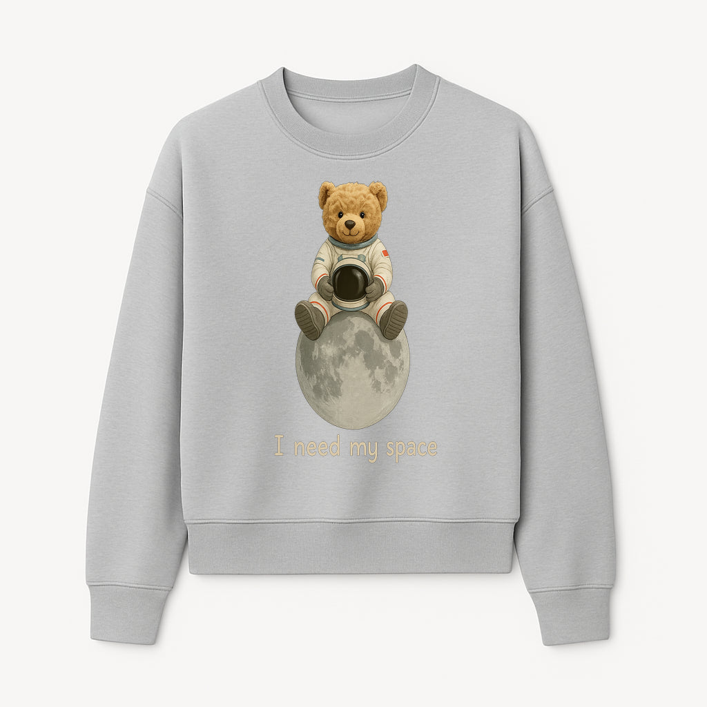 Astronaut Bear Wall Art - I Need My Space - Cute Moon Decor for Kids' Room, Nursery, or Playroom - Adorable Space-Themed Print - Sweatshirt 1758273087629.jpg