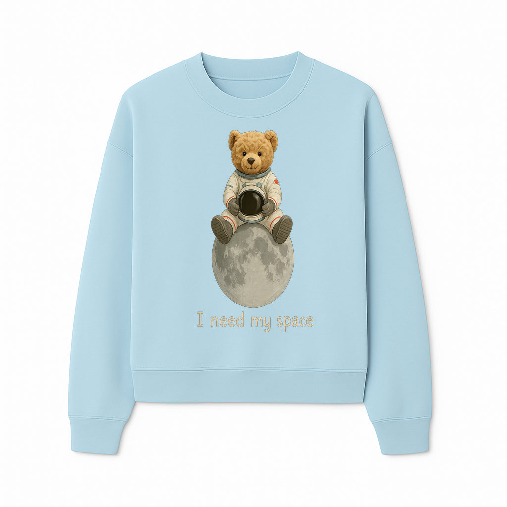 Astronaut Bear Wall Art - I Need My Space - Cute Moon Decor for Kids' Room, Nursery, or Playroom - Adorable Space-Themed Print - Sweatshirt 1758273087783.jpg