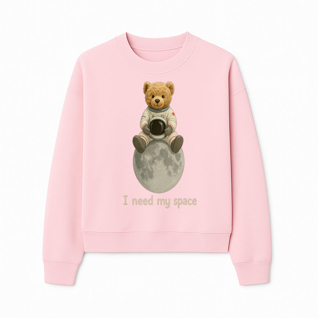 Astronaut Bear Wall Art - I Need My Space - Cute Moon Decor for Kids' Room, Nursery, or Playroom - Adorable Space-Themed Print - Sweatshirt 1758273087899.jpg