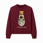 Astronaut Bear Wall Art - I Need My Space - Cute Moon Decor for Kids' Room, Nursery, or Playroom - Adorable Space-Themed Print - Sweatshirt 1758273088027.jpg