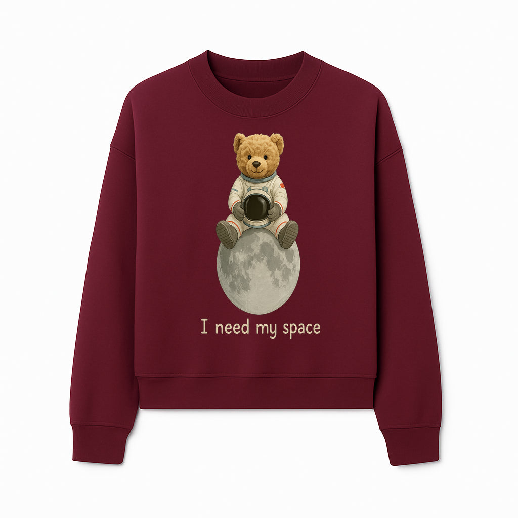 Astronaut Bear Wall Art - I Need My Space - Cute Moon Decor for Kids' Room, Nursery, or Playroom - Adorable Space-Themed Print - Sweatshirt 1758273088027.jpg