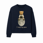 Astronaut Bear Wall Art - I Need My Space - Cute Moon Decor for Kids' Room, Nursery, or Playroom - Adorable Space-Themed Print - Sweatshirt 1758273088181.jpg