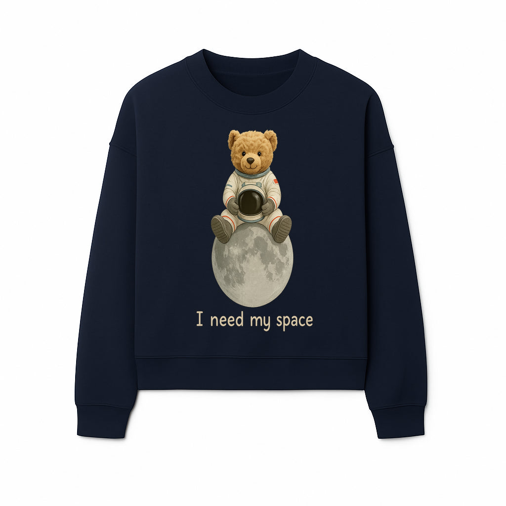 Astronaut Bear Wall Art - I Need My Space - Cute Moon Decor for Kids' Room, Nursery, or Playroom - Adorable Space-Themed Print - Sweatshirt 1758273088181.jpg