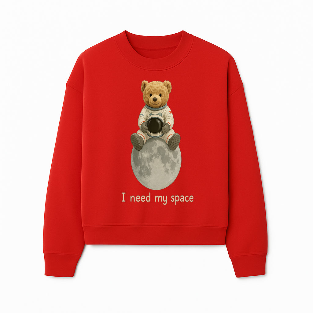 Astronaut Bear Wall Art - I Need My Space - Cute Moon Decor for Kids' Room, Nursery, or Playroom - Adorable Space-Themed Print - Sweatshirt 1758273088311.jpg