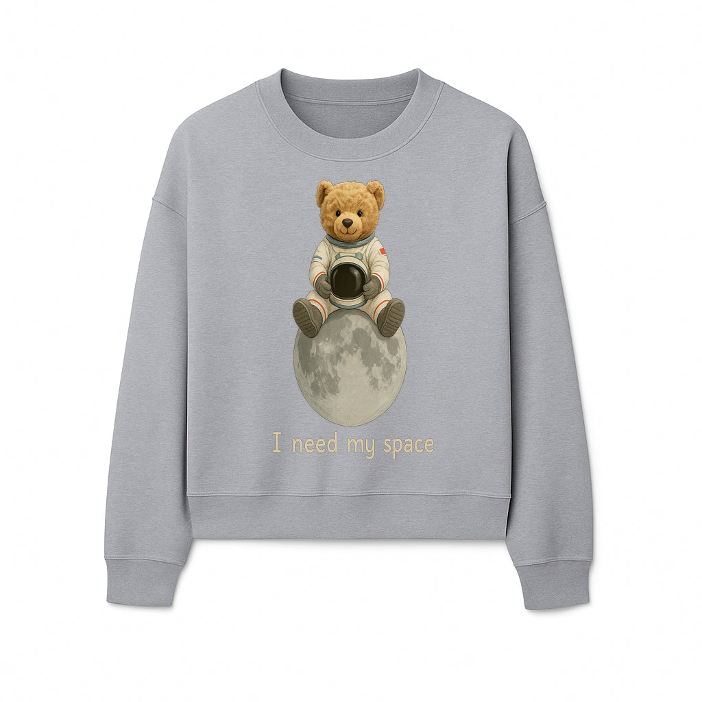 Astronaut Bear Wall Art - I Need My Space - Cute Moon Decor for Kids' Room, Nursery, or Playroom - Adorable Space-Themed Print - Sweatshirt 1758273088459.jpg