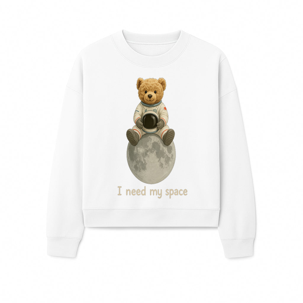 Astronaut Bear Wall Art - I Need My Space - Cute Moon Decor for Kids' Room, Nursery, or Playroom - Adorable Space-Themed Print - Sweatshirt 1758273088624.jpg