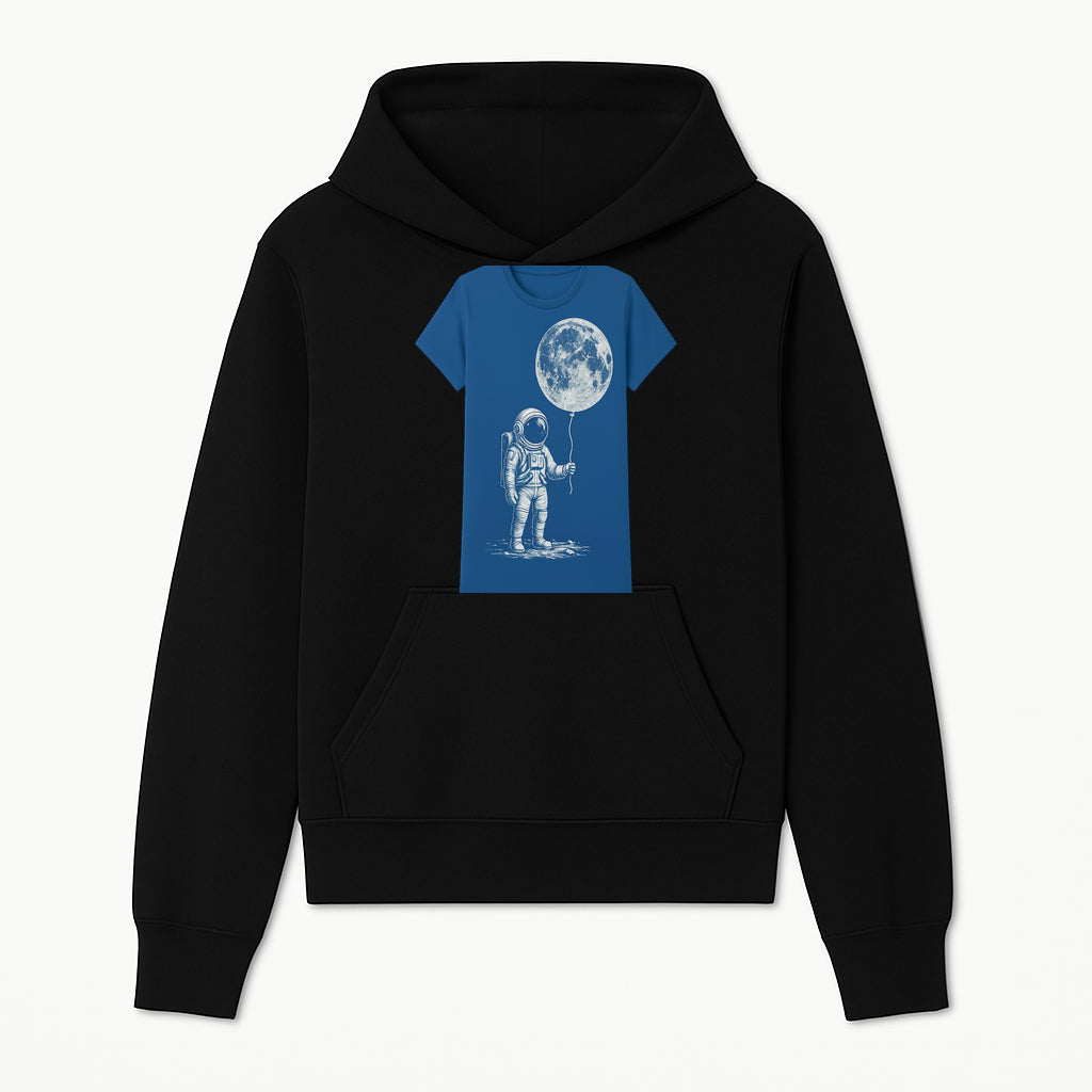 Astronaut Holding Moon Balloon T-Shirt | Space Themed Graphic Tee | Unique Gift for Sci-Fi Lovers and Dreamers - Hoodie 1758273091234.jpg