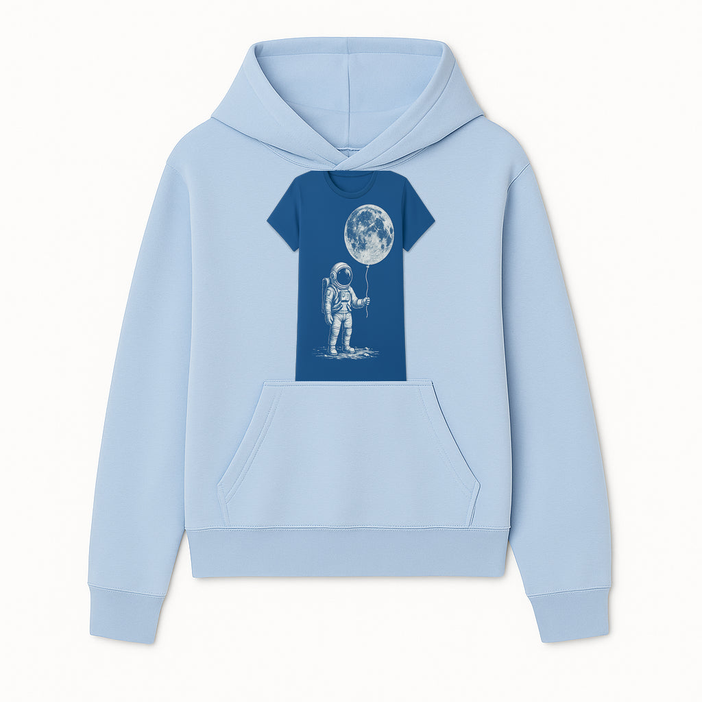 Astronaut Holding Moon Balloon T-Shirt | Space Themed Graphic Tee | Unique Gift for Sci-Fi Lovers and Dreamers - Hoodie 1758273091806.jpg
