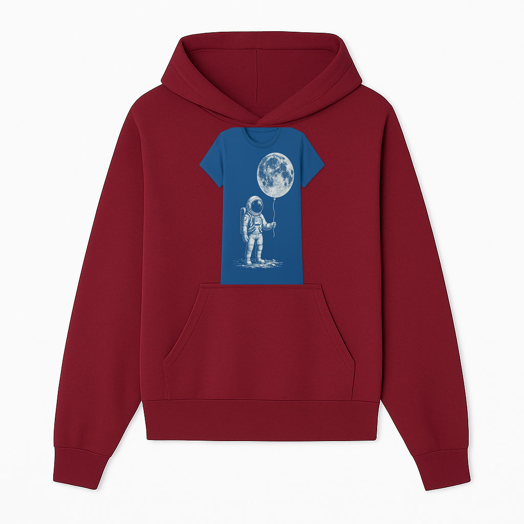 Astronaut Holding Moon Balloon T-Shirt | Space Themed Graphic Tee | Unique Gift for Sci-Fi Lovers and Dreamers - Hoodie 1758273092164.jpg