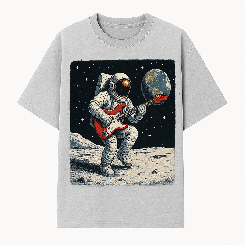 Astronaut Playing Electric Guitar in Space - Cosmic Music Art Print for Space Lovers and Musicians, Retro Style Wall Decor - T-shirt 1758273092395.jpg